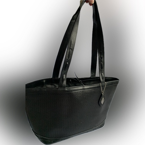 NWOT I SANTI Italian Black Leather Shoulder Bag Purse | never used - Picture 6 of 10